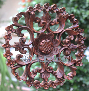 Wooden Wallhanging, Handcarved From Mahagony Wood