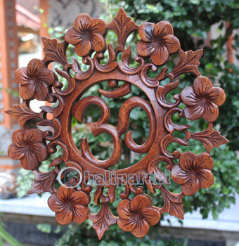 Wooden Wallhanging, Handcarved From Mahagony Wood