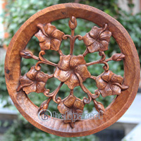 Wooden Wallhanging, Handcarved From Mahagony Wood