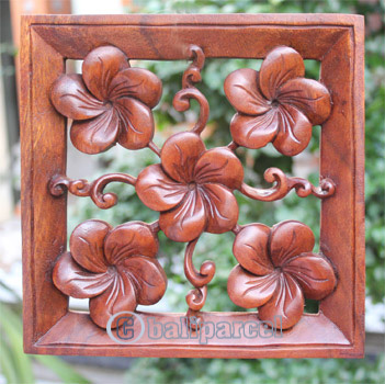 Wooden Wallhanging, Handcarved From Mahagony Wood