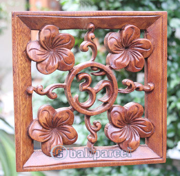 Wooden Wallhanging, Handcarved From Mahagony Wood