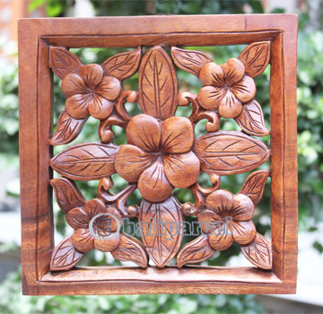 Wooden Wallhanging, Handcarved From Mahagony Wood