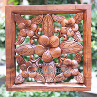 Wooden Wallhanging, Handcarved From Mahagony Wood