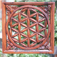 Wooden Wallhanging, Handcarved From Mahagony Wood