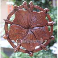 Wooden Wallhanging, Handcarved From Mahagony Wood