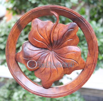 Wooden Wallhanging, Handcarved From Mahagony Wood
