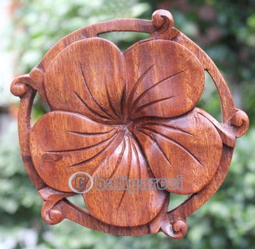 Wooden Wallhanging, Handcarved From Mahagony Wood