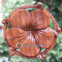 Wooden Wallhanging, Handcarved From Mahagony Wood