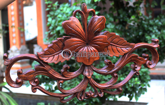 Wooden Wallhanging, Handcarved From Mahagony Wood