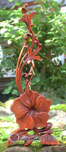 Wooden Wallhanging, Handcarved From Mahagony Wood