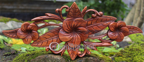 Wooden Wallhanging, Handcarved From Mahagony Wood