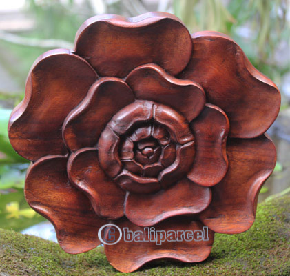 Wooden Wallhanging, Handcarved From Mahagony Wood