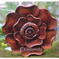 Wooden Wallhanging, Handcarved From Mahagony Wood