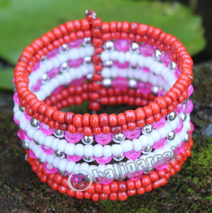 Bracelet, Made From Glassbeads With Metal