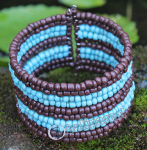 Bracelet, Made From Glassbeads With Metal