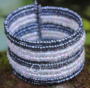 Bracelet, Made From Glassbeads With Metal