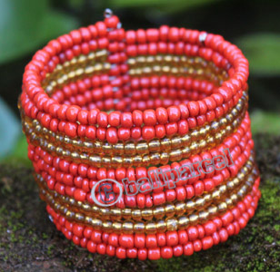 Bracelet, Made From Glassbeads With Metal