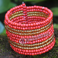 Bracelet, Made From Glassbeads With Metal