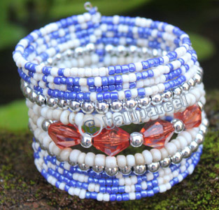 Bracelet, Made From Glassbeads With Metal