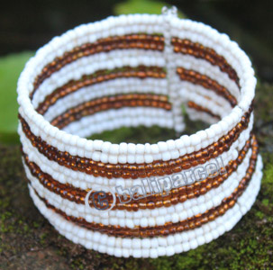 Bracelet, Made From Glassbeads With Metal