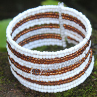 Bracelet, Made From Glassbeads With Metal