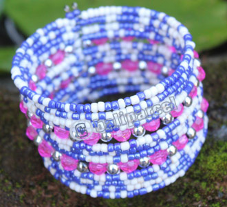 Bracelet, Made From Glassbeads With Metal