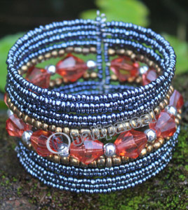 Bracelet, Made From Glassbeads With Metal