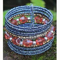 Bracelet, Made From Glassbeads With Metal
