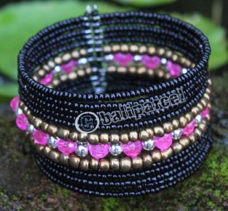 Bracelet, Made From Glassbeads With Metal