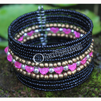 Bracelet, Made From Glassbeads With Metal