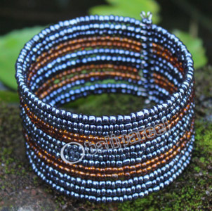 Bracelet, Made From Glassbeads With Metal