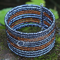 Bracelet, Made From Glassbeads With Metal
