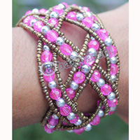 Bracelet, Made From Glassbeads With Metal