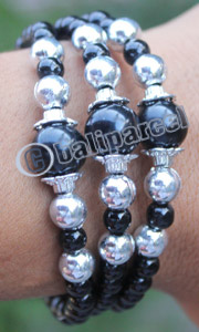 Bracelet, Made From Glassbeads With Metal