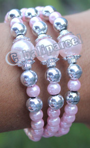 Bracelet, Made From Glassbeads With Metal