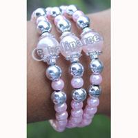 Bracelet, Made From Glassbeads With Metal