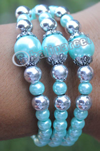 Bracelet, Made From Glassbeads With Metal