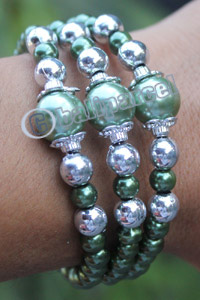 Bracelet, Made From Glassbeads With Metal