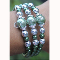Bracelet, Made From Glassbeads With Metal