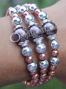 Bracelet, Made From Glassbeads With Metal
