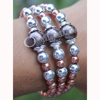 Bracelet, Made From Glassbeads With Metal