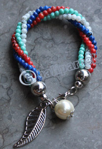 Bracelet, Made From Glassbeads With Metal