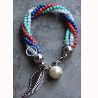 Bracelet, Made From Glassbeads With Metal