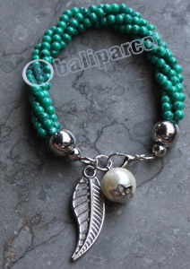 Bracelet, Made From Glassbeads With Metal