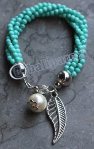 Bracelet, Made From Glassbeads With Metal