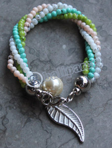 Bracelet, Made From Glassbeads With Metal