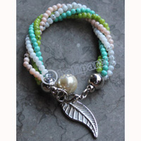 Bracelet, Made From Glassbeads With Metal