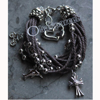 Bracelet, Made From Cotton String With Metal