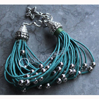 Bracelet, Made From Cotton String With Metal