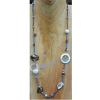 Necklace, Made From Glassbeads And Shell